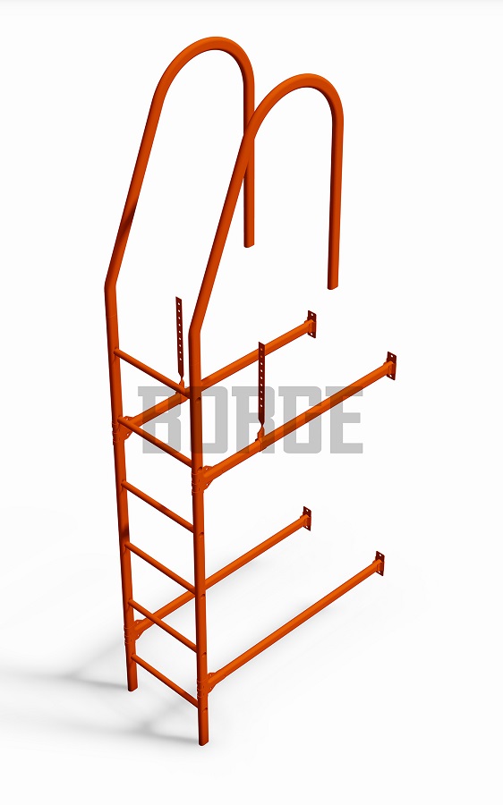 Лестница фасадная (верхняя секция), 1,8м Ral 3005
