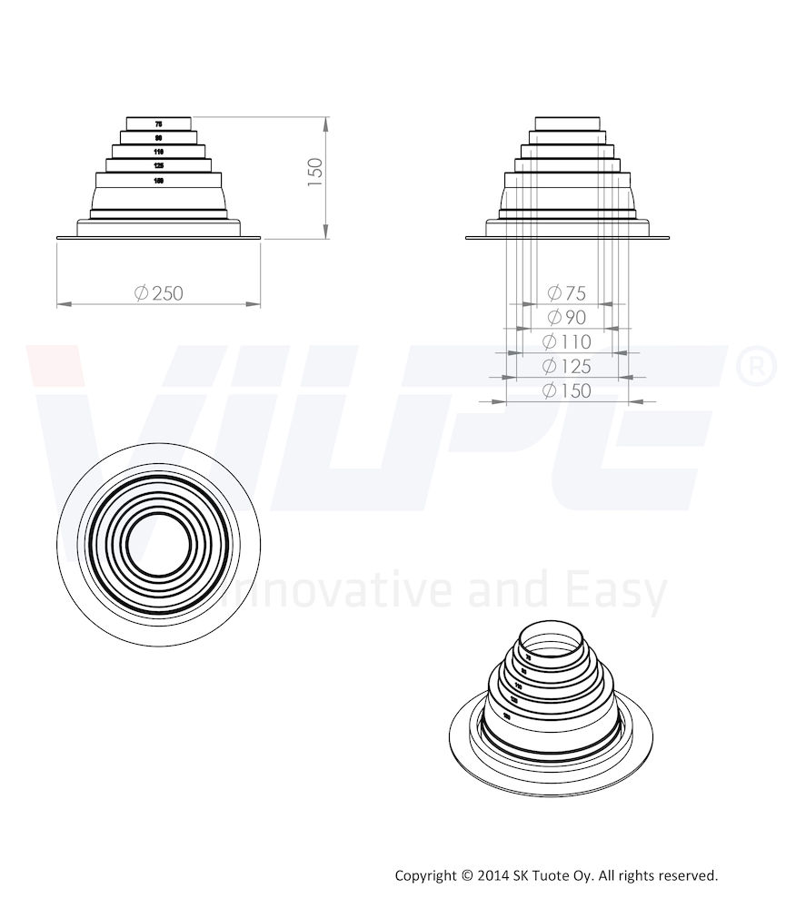 Уплотнитель ROOFSEAL №2 75-150 мм