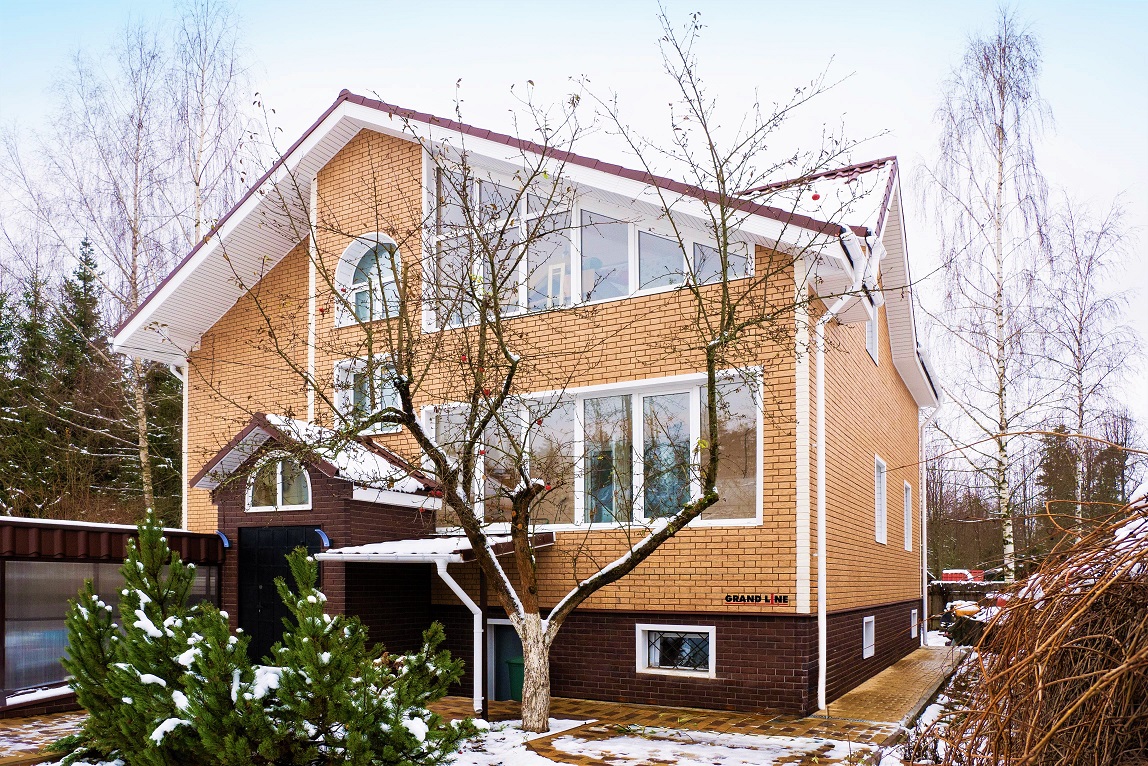 Фасадная панель Состаренный кирпич Design Plus Каштан