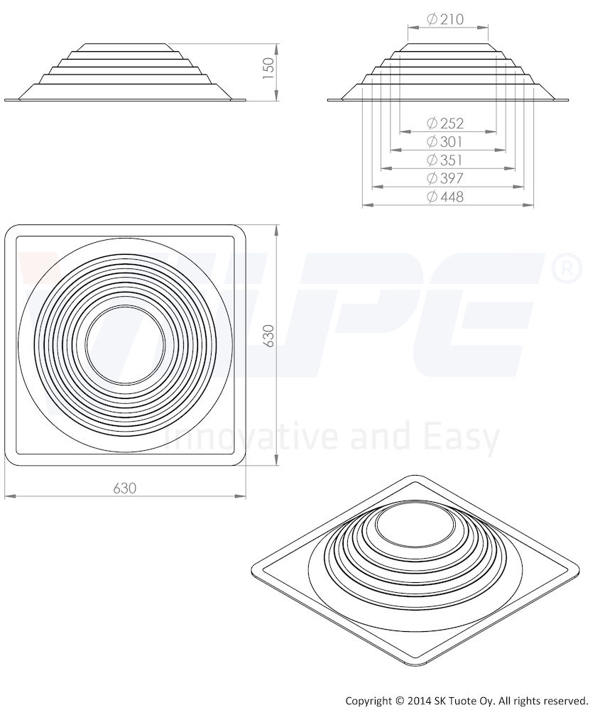 Уплотнитель ROOFSEAL №6/9 260-460 мм