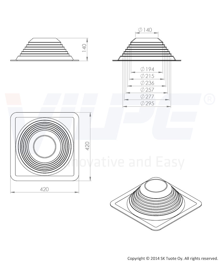 Уплотнитель ROOFSEAL №5/8 180-330 мм