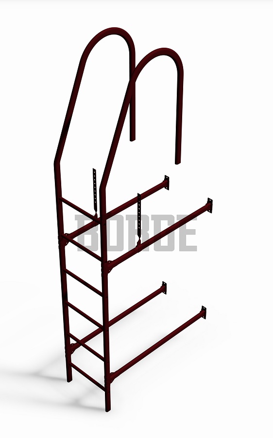 Лестница фасадная (верхняя секция), 1,8м Ral 3005