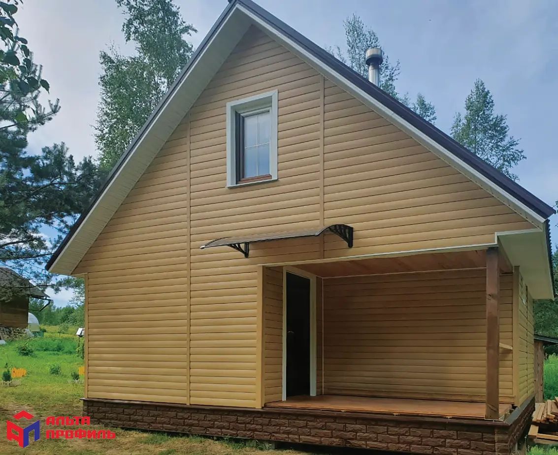Сайдинг Blockhouse Люкс BH-03 двухпереломный малый Каштан